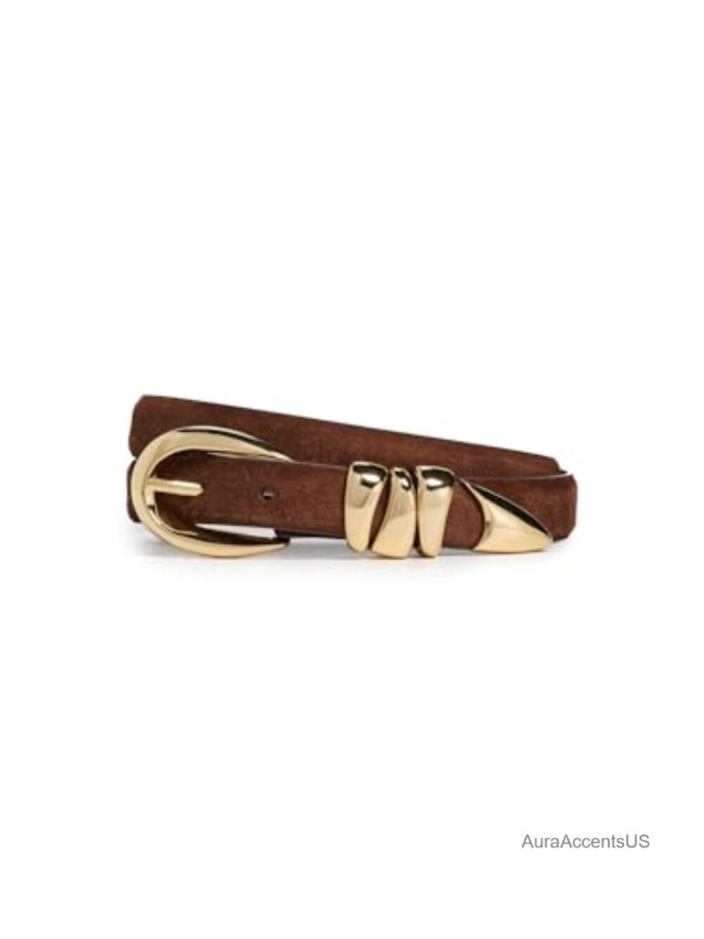 Madewell Women's Suede Belt with Gold-Tone Buckle - Medium Width